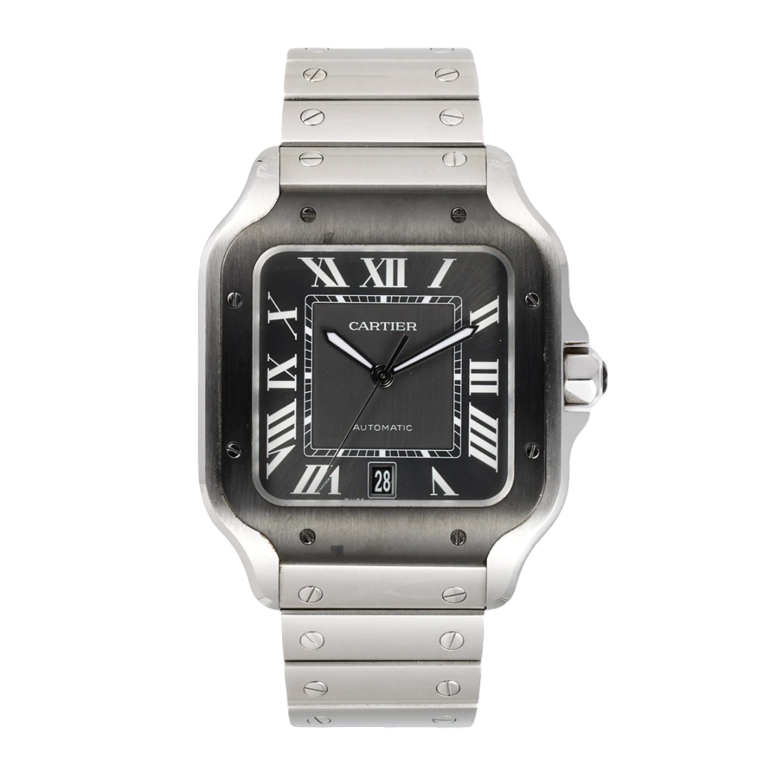 Santos de Cartier Steel Grey Dial
