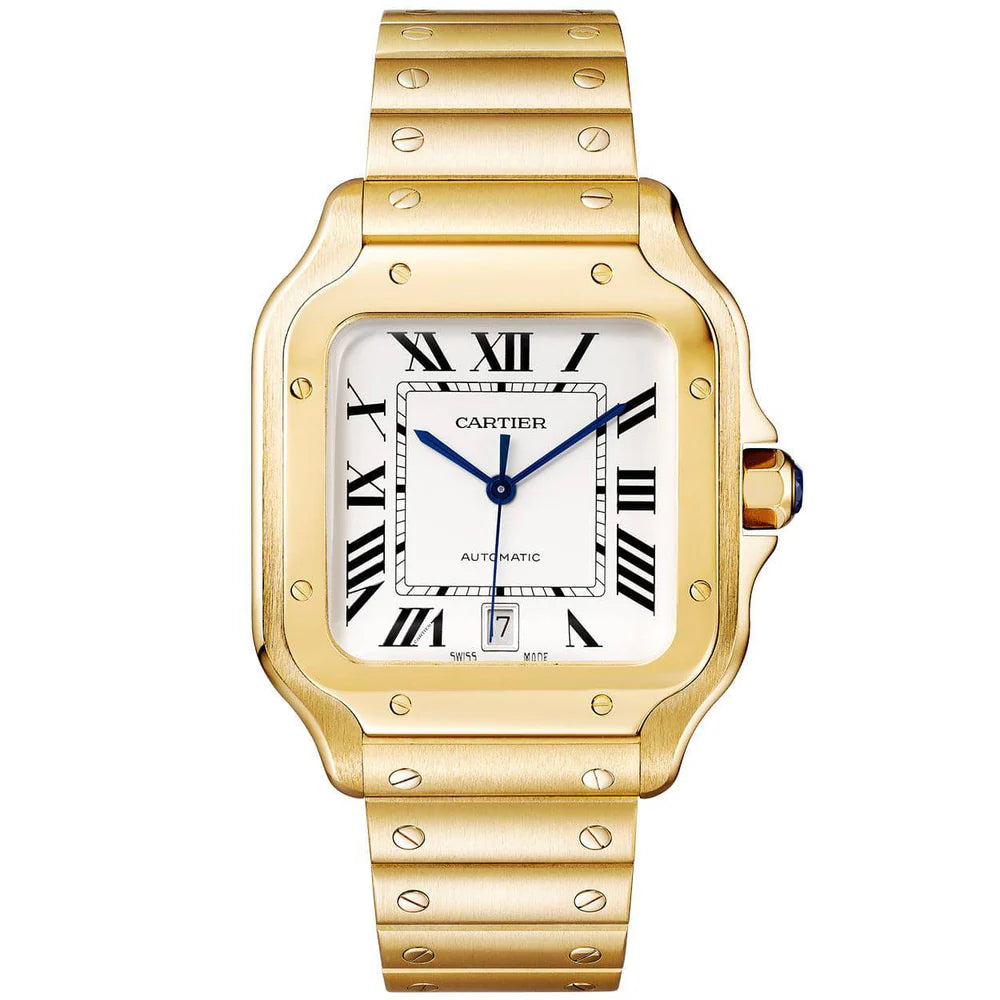 Santos de Cartier Yellow Gold White Dial